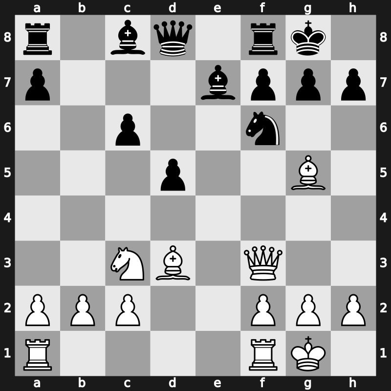 C47y - 4.d4 exd4 5.Nxd4 Bb4 6.Nxc6 bxc6 7.Bd3 d5 8.exd5 cxd5 9.O-O O-O 10.Bg5 c6 11.Qf3 Be7 - Scotch Main Line [+0.19]