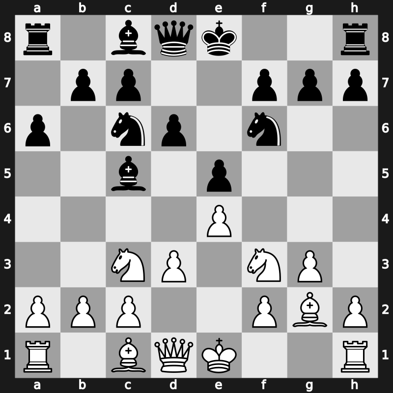 C47h - 4.g3 Bc5 5.Bg2 d6 6.d3 a6 - Glek Main Line [-0.11]