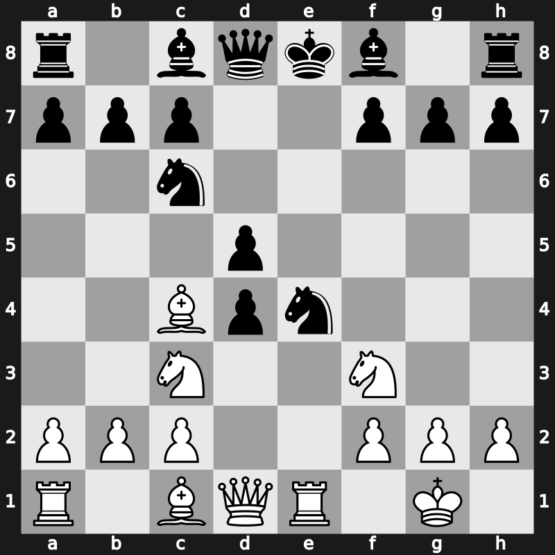 C56c - 6.Re1 d5 7.Nc3 - Classical Canal Variation [-0.46]