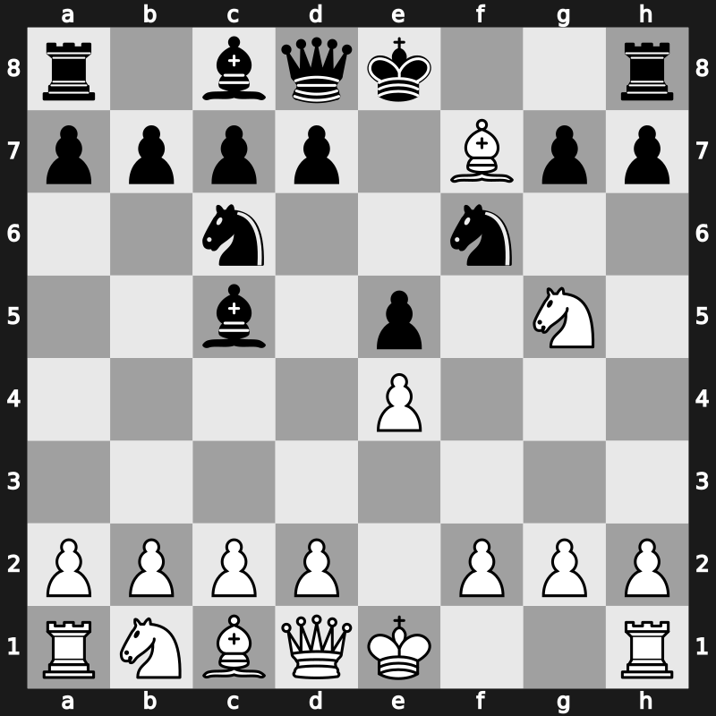 C57d - 4…Bc5 5.Bxf7+ - Traxler