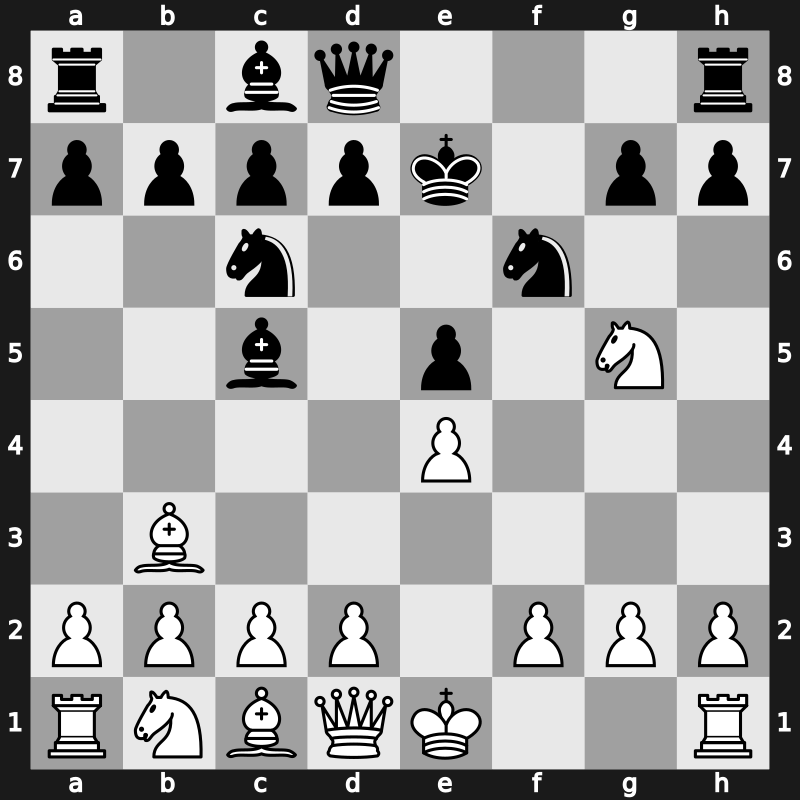 C57d - 4…Bc5 5.Bxf7+ Ke7 6.Bb3 - Traxler