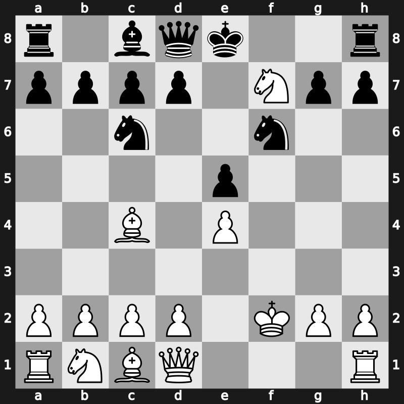 C57b - 4…Bc5 5.Nxf7 Bxf2+ 6.Kxf2 - Traxler &
