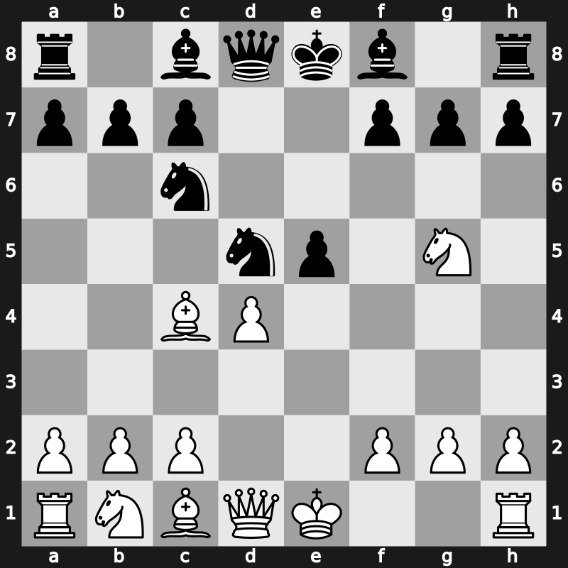 C57f - 4…d5 5.exd5 Nxd5 6.d4 - Lolli Attack