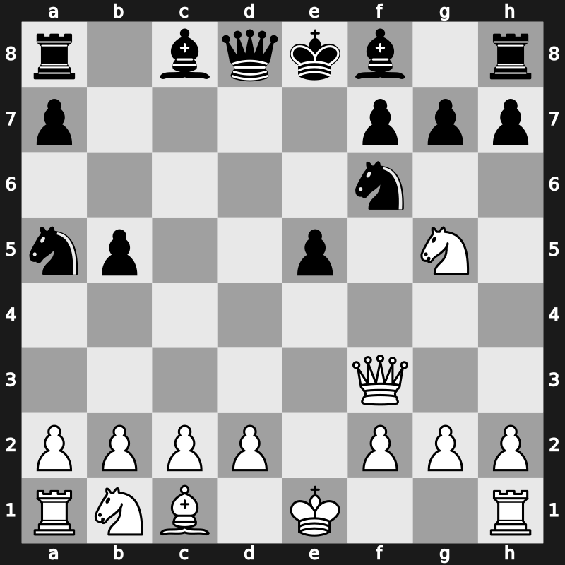 C58f - 6.Bb5+ c6 7.dxc6 bxc6 8.Qf3 cxb5 - Morphy Blackburne Variation [-0.32]