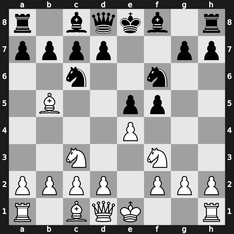C63l - 4.Nc3 Nf6 - Schliemann [+1.05]