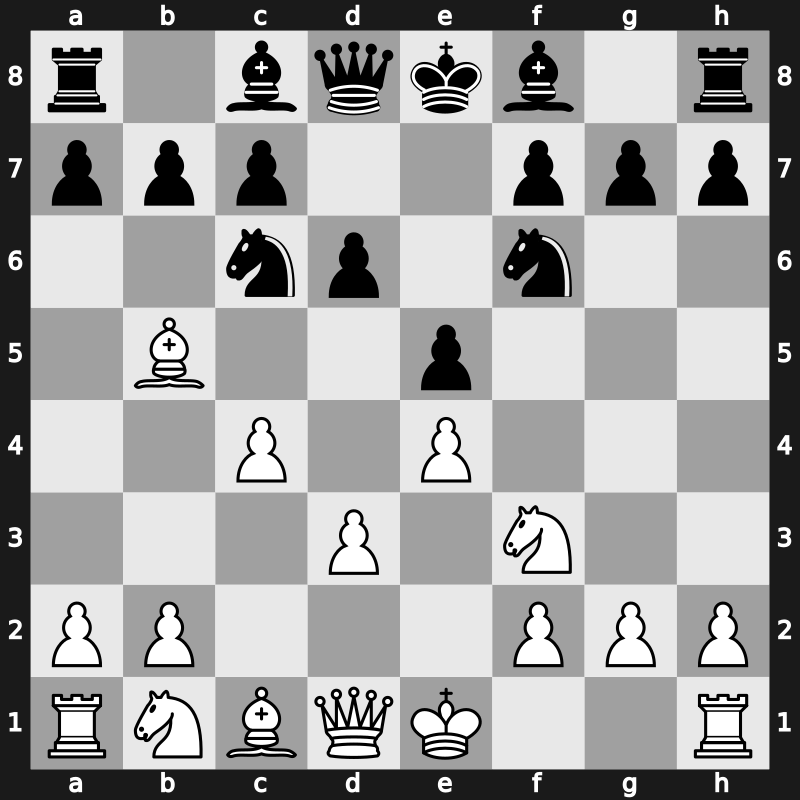C65h - 4.d3 d6 5.c4 - Berlin Duras Variation [-0.22]