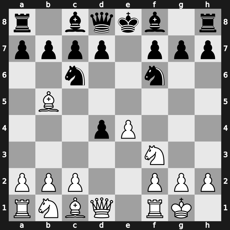 C65e - 4.d4 exd4 5.O-O - Berlin Nyholm Attack [-0.01]