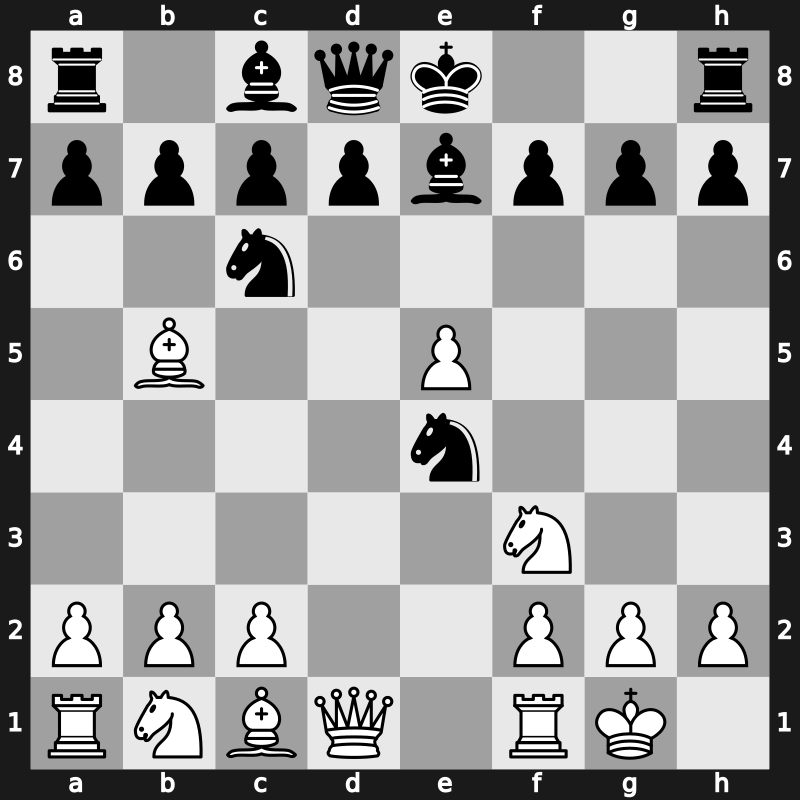 C67g - 5.d4 Be7 6.dxe5 - Berlin Minckwitz Variation [+0.23]