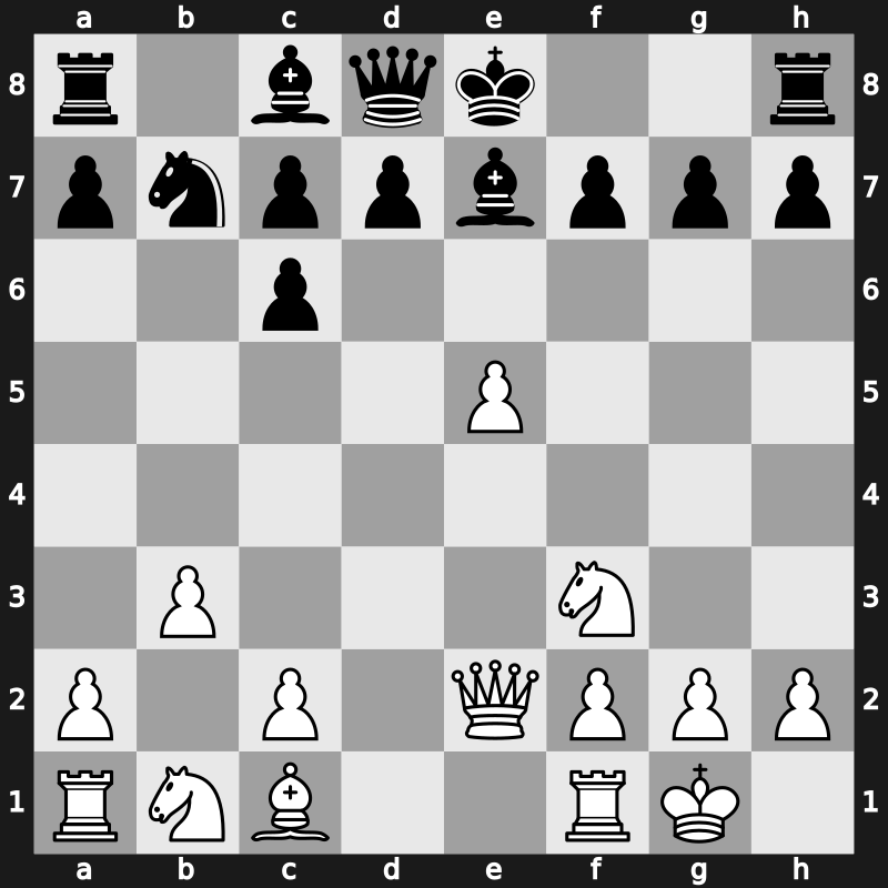 C67j - 5.d4 Be7 6.Qe2 Nd6 7.Bxc6 bxc6 8.dxe5 Nb7 9.b3 - Open Berlin Pillsbury Variation [+0.36]