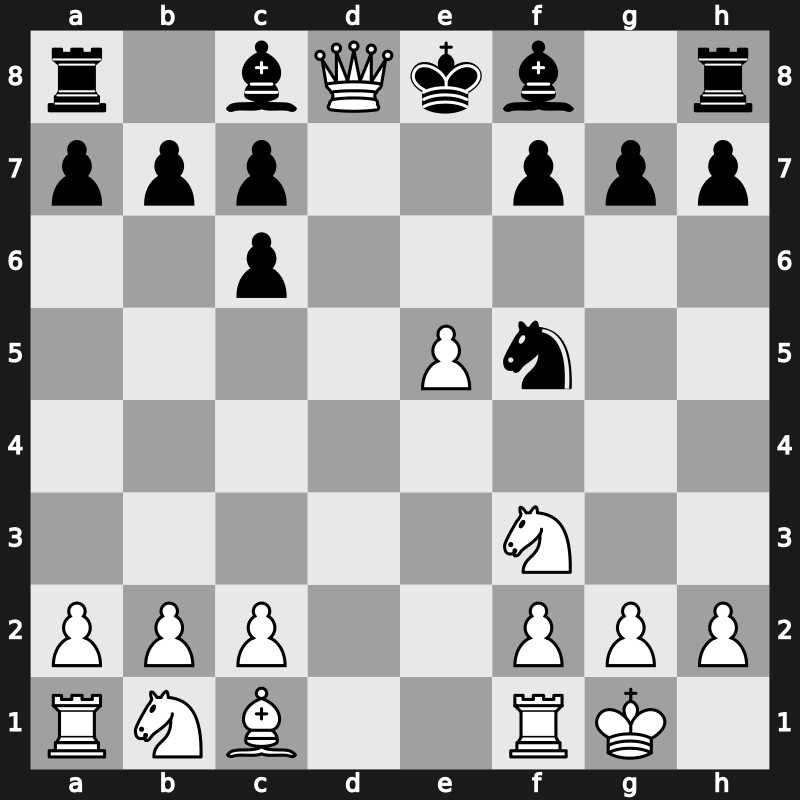 C67r - 5.d4 Nd6 6.Bxc6 dxc6 7.dxe5 Nf5 8.Qxd8+ - Open Berlin Queenswap [+0.06]