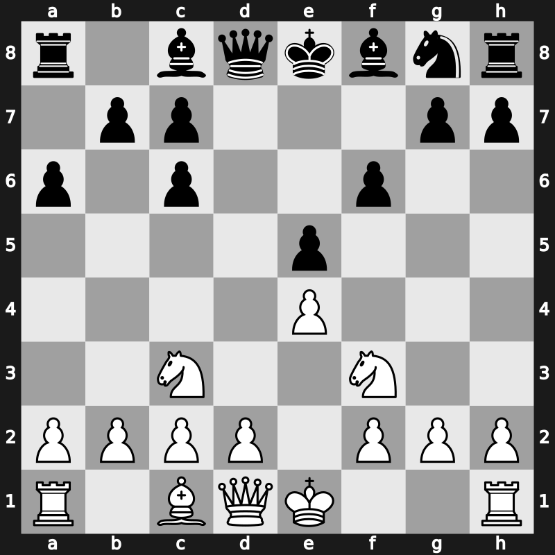 C68h - 4.Bxc6 dxc6 5.Nc3 f6 - Exchange Keres [-0.13]