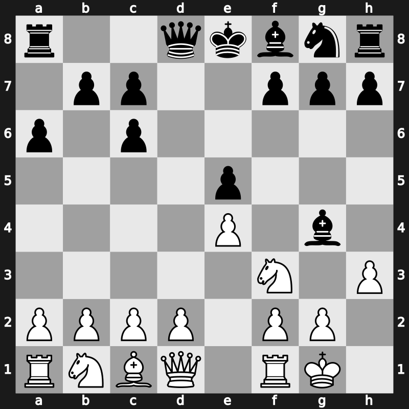 C68n - 4.Bxc6 dxc6 5.O-O Bg4 6.h3 - Exchange [-0.13]