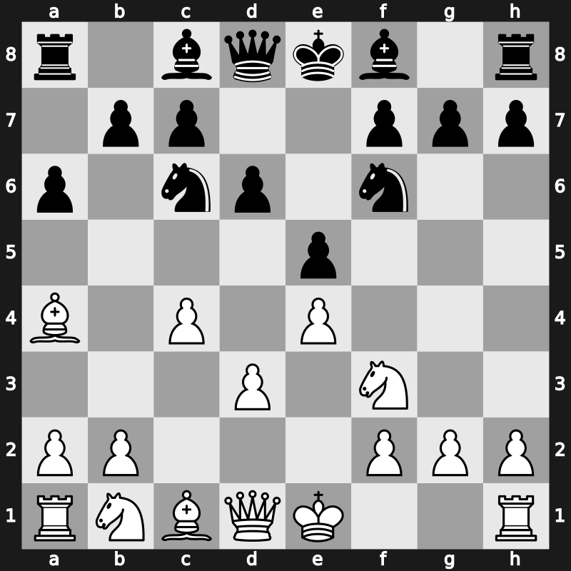 C77e - 5.d3 d6 6.c4 - Duras Variation [+0.05]