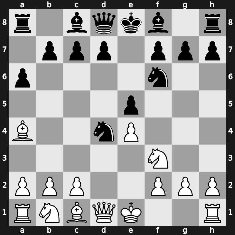 C77l - 5.d4 Nxd4 - Centre Attack [+0.39]