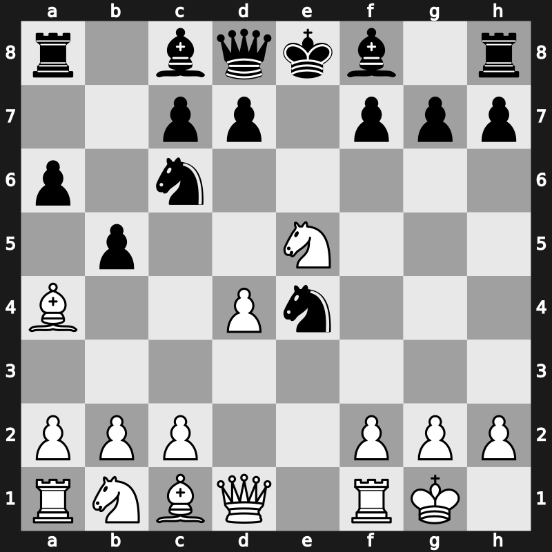 C80i - 6.d4 b5 7.Nxe5 - Open Friess Attack [-0.32]