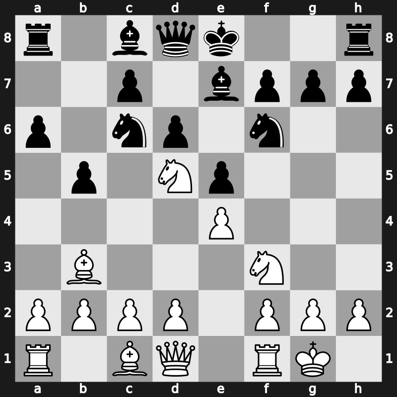 C84d - 6.Nc3 b5 7.Bb3 d6 8.Nd5 - Closed [-0.14]