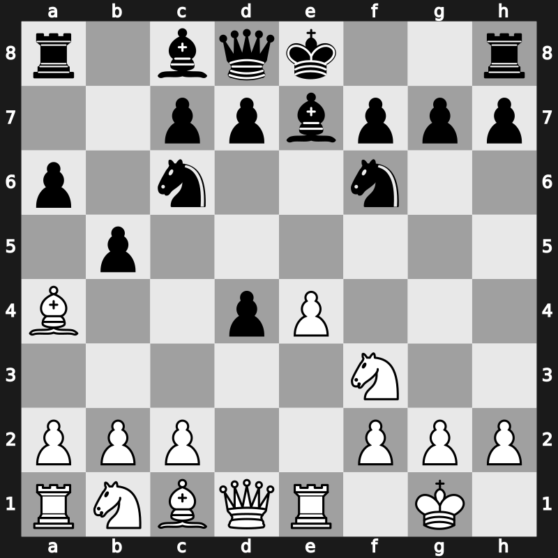 C84m - 6.d4 exd4 7.Re1 b5 - Closed Centre Attack [-0.34]