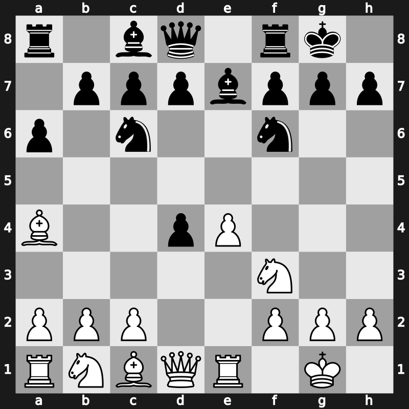 C84o - 6.d4 exd4 7.Re1 O-O - Closed Centre Attack [+0.11]