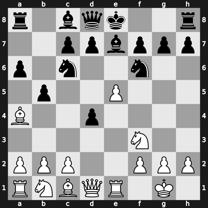 C84n - 6.d4 exd4 7.Re1 b5 8.e5 - Closed Centre Attack [-0.46]
