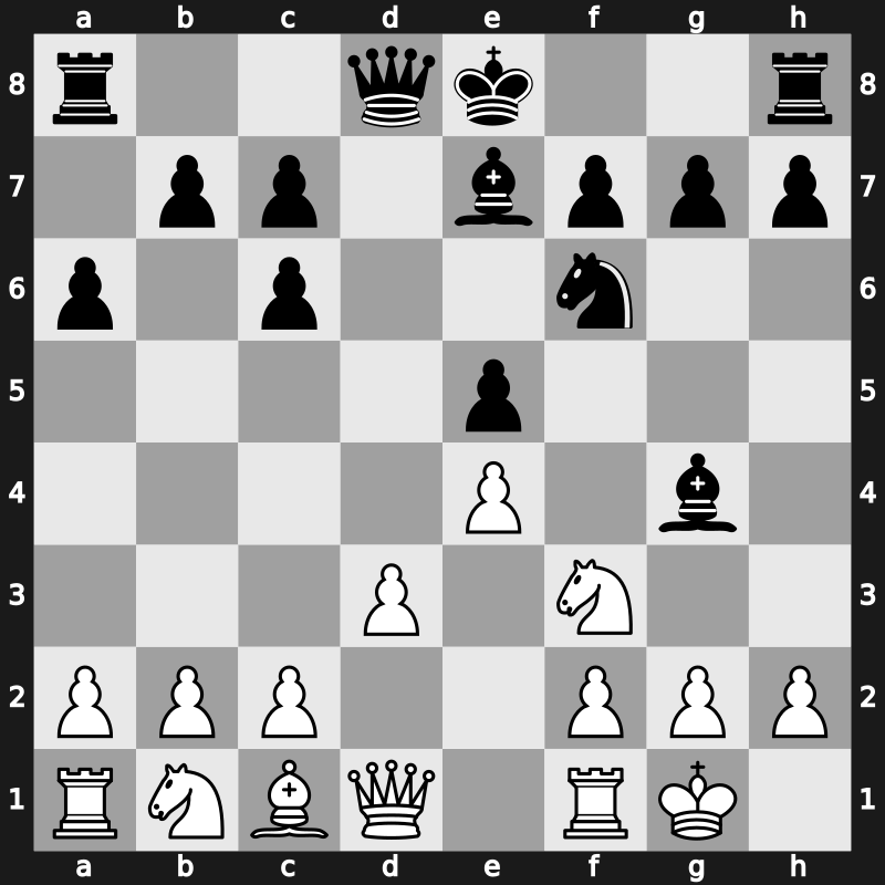 C85k - 6…dxc6 7.d3 Bg4 - Closed Exchange [+0.43]