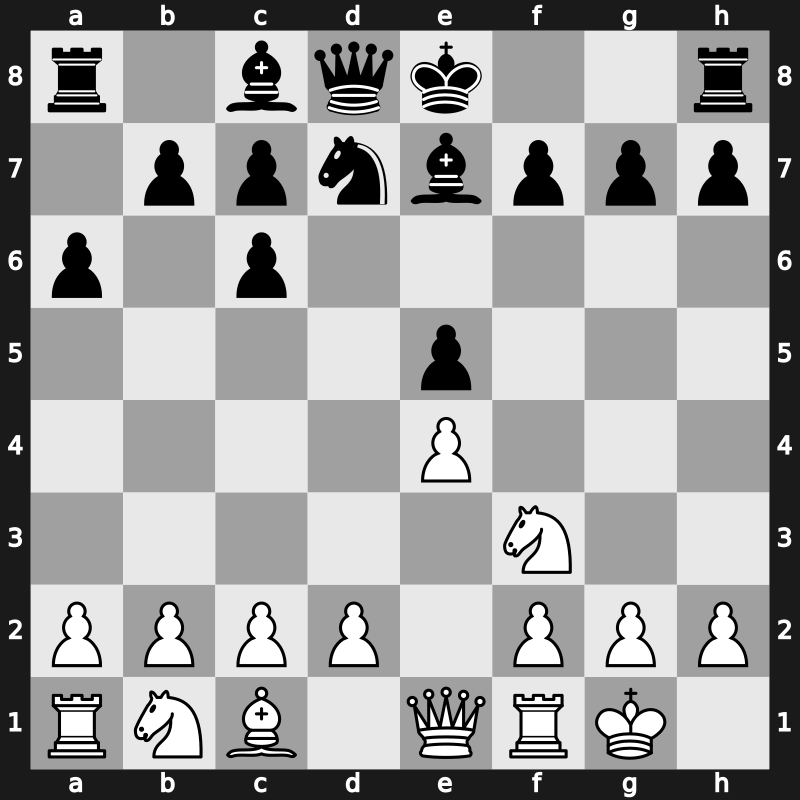 C85h - 6…dxc6 7.Qe1 Nd7 - Closed Exchange [-0.08]