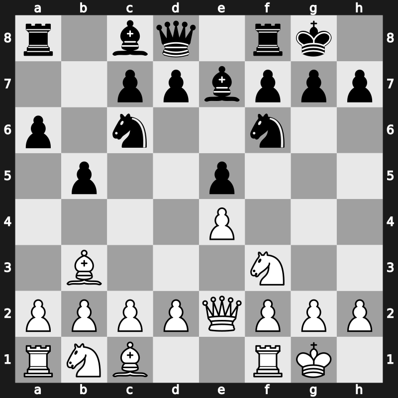 C86e - 6…b5 7.Bb3 O-O - Worrall Attack [-0.09]