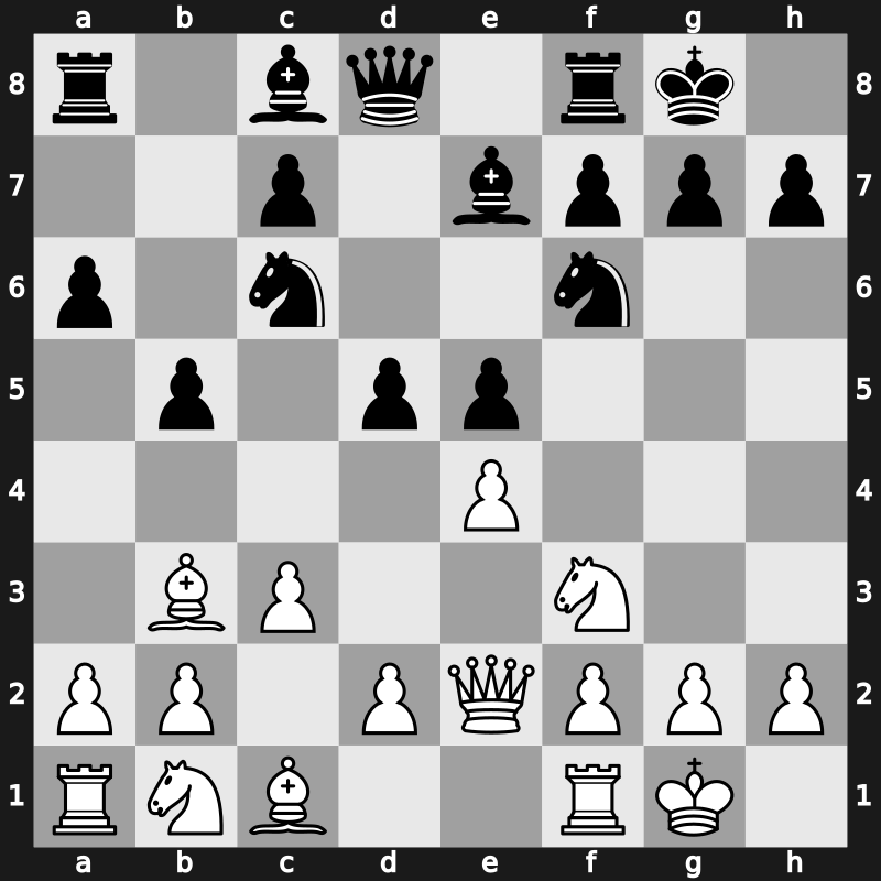 C86j - 6…b5 7.Bb3 O-O 8.c3 d5 - Worrall Attack [-0.17]