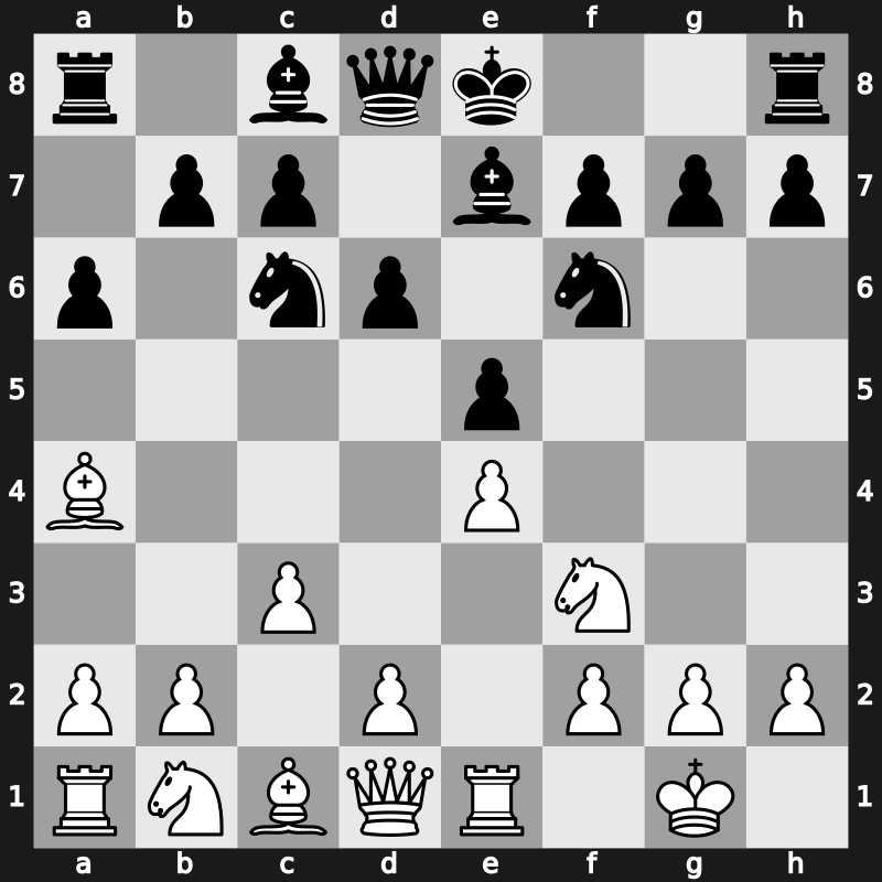 C87e - 6…d6 7.c3 - Closed Averbakh [+0.46]