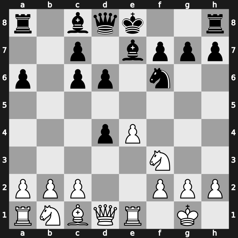 C87d - 6…d6 7.Bxc6+ bxc6 8.d4 exd4 - Closed Averbakh [+0.31]