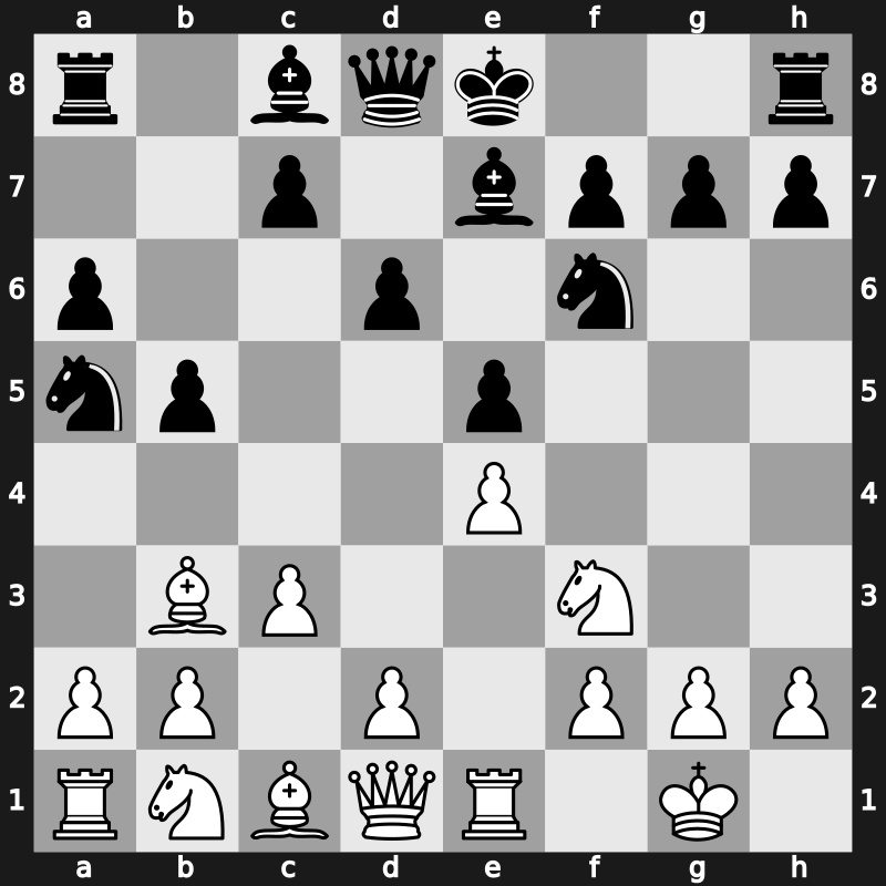 C88e - 7.Bb3 d6 8.c3 Na5 - Closed [+0.68]