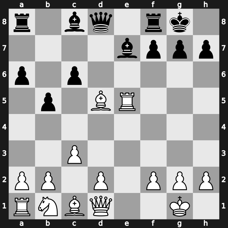 C89g - 9.exd5 Nxd5 10.Nxe5 Nxe5 11.Rxe5 c6 12.Bxd5 - Marshall [-0.25]