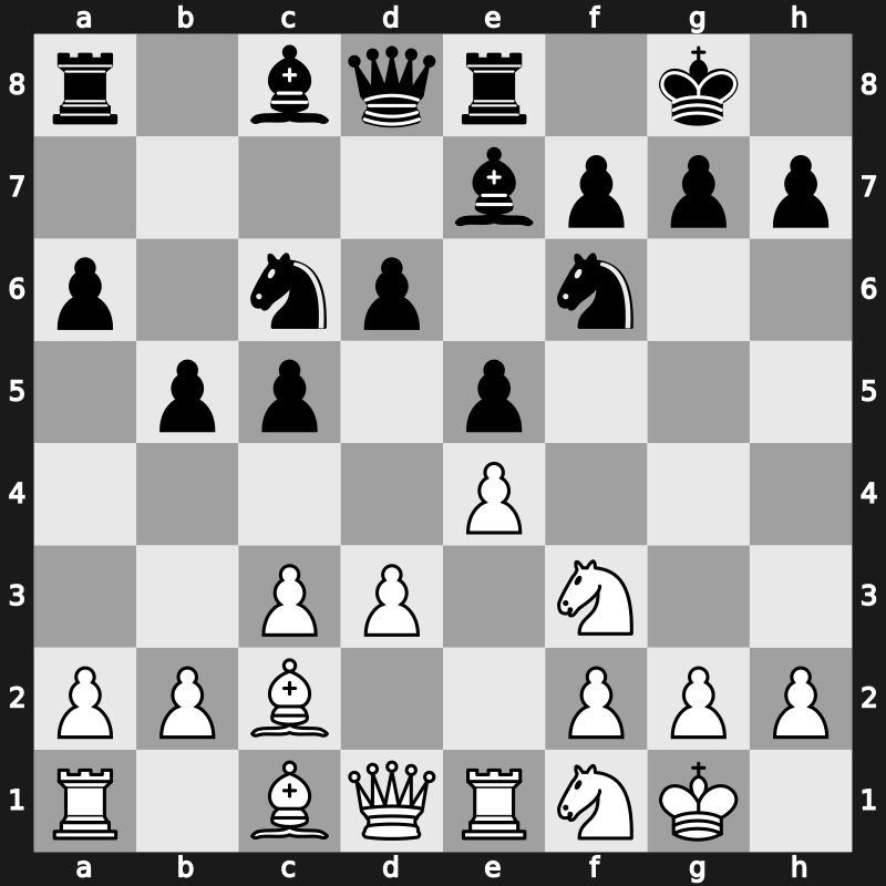 C90l - 9.d3 Na5 10.Bc2 c5 11.Nbd2 Re8 12.Nf1 Nc6 - Closed Pilnik [+0.11]
