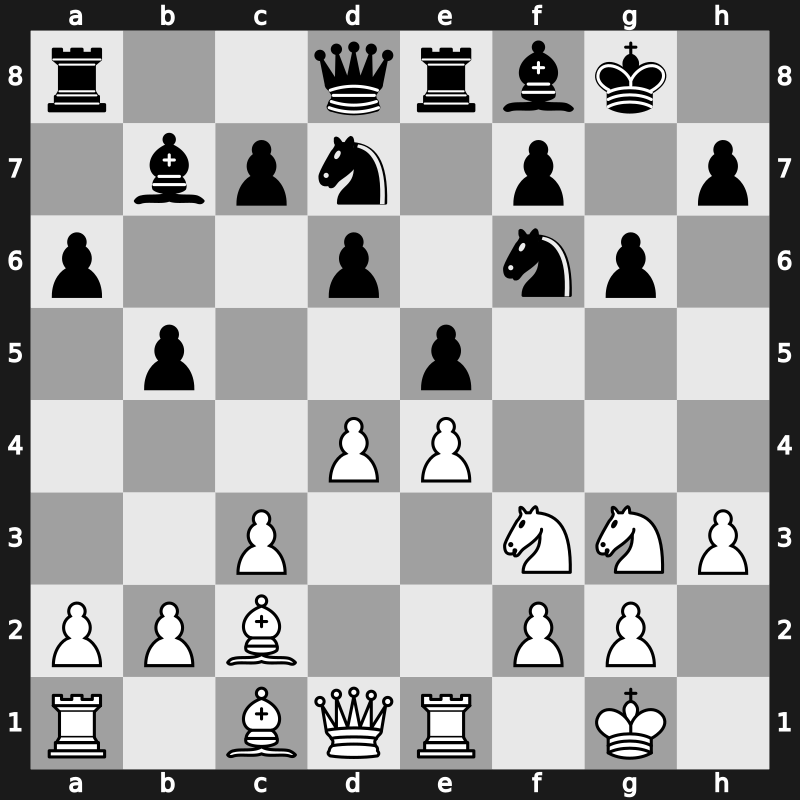 C95l - 10…Nbd7 11.Nbd2 Bb7 12.Bc2 Re8 13.Nf1 Bf8 14.Ng3 g6 - Closed Breyer Main Line [+0.52]