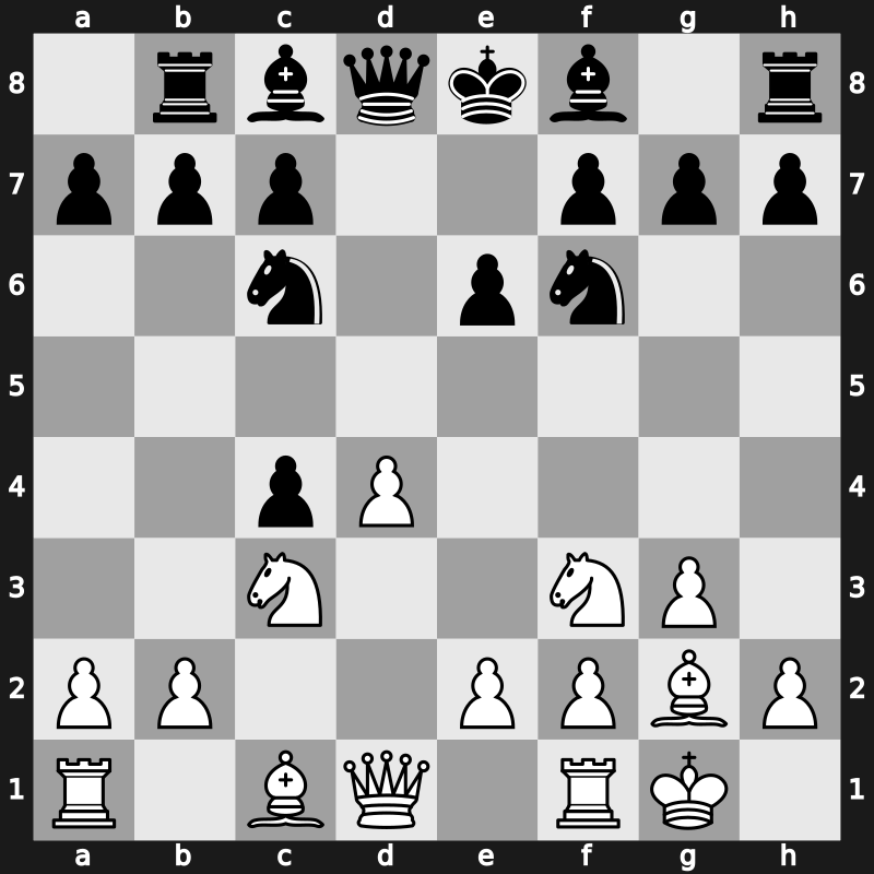 E04u - 5…Nc6 6.O-O Rb8 7.Nc3 - Open [+0.30]