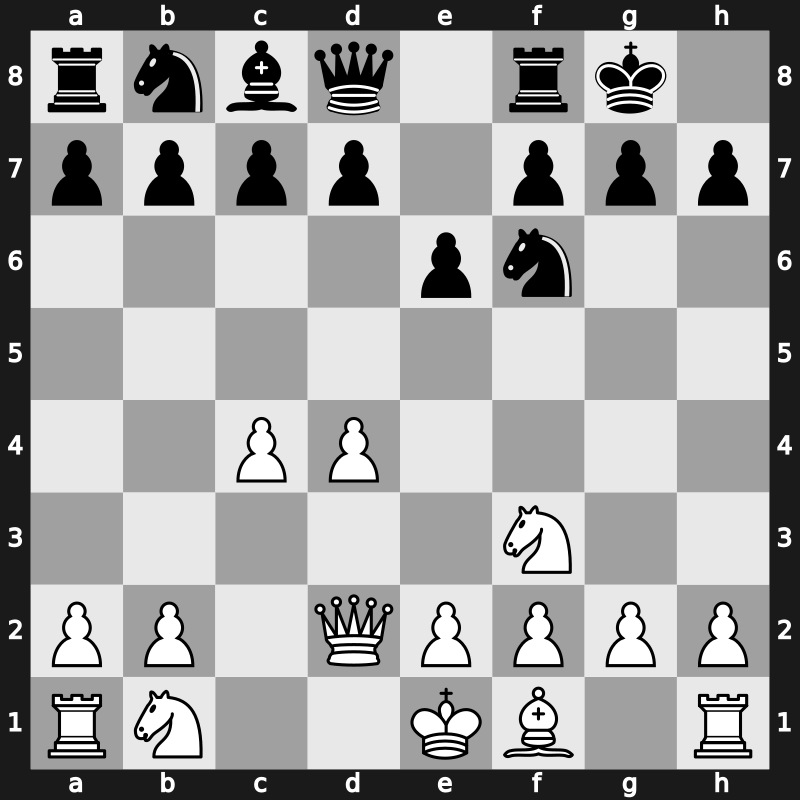 E11y - 4.Bd2 Bxd2+ 5.Qxd2 O-O [+0.26]