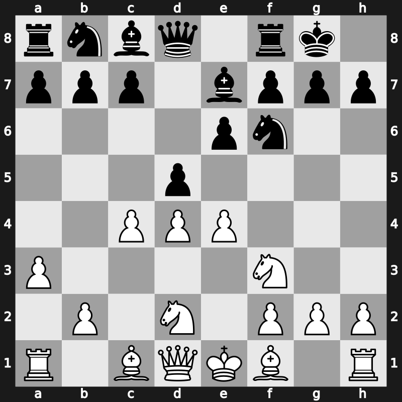 E11f - 4.Nbd2 O-O 5.a3 Be7 6.e4 d5 - Gruenfeld Variation [+0.62]