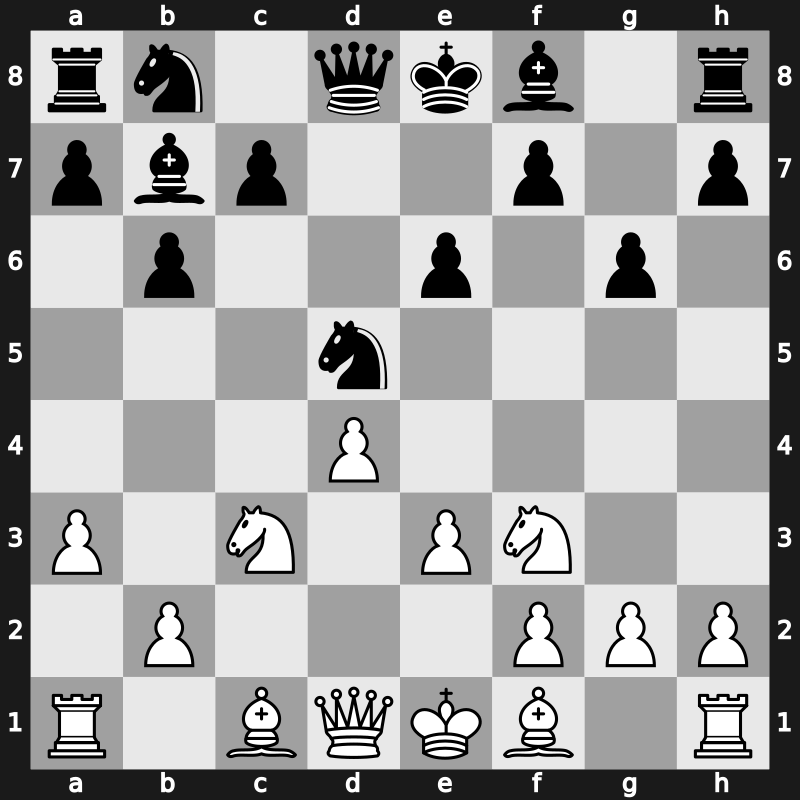 E12s - 4.a3 Bb7 5.Nc3 d5 6.cxd5 Nxd5 7.e3 g6 - Petrosian [+0.28]