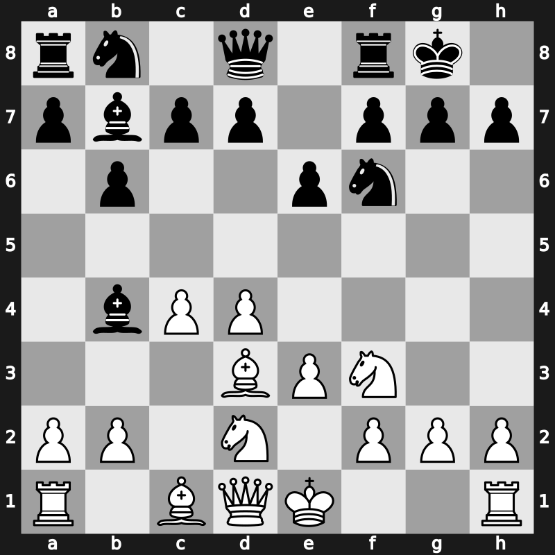 E14h - 4…Bb7 5.Bd3 Bb4+ 6.Nbd2 O-O [+0.28]