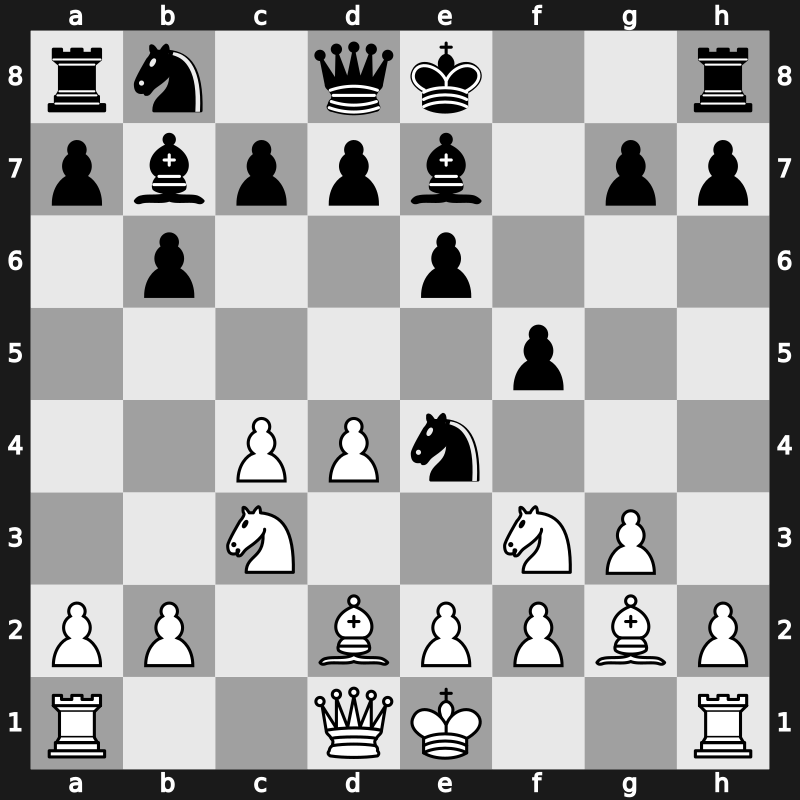 E17j - 6.Nc3 Ne4 7.Bd2 f5 - Opovcensky [+0.32]