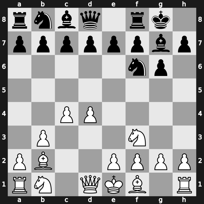 E60h - 3.Nf3 Bg7 4.b3 O-O 5.Bb2 - System [-0.10]