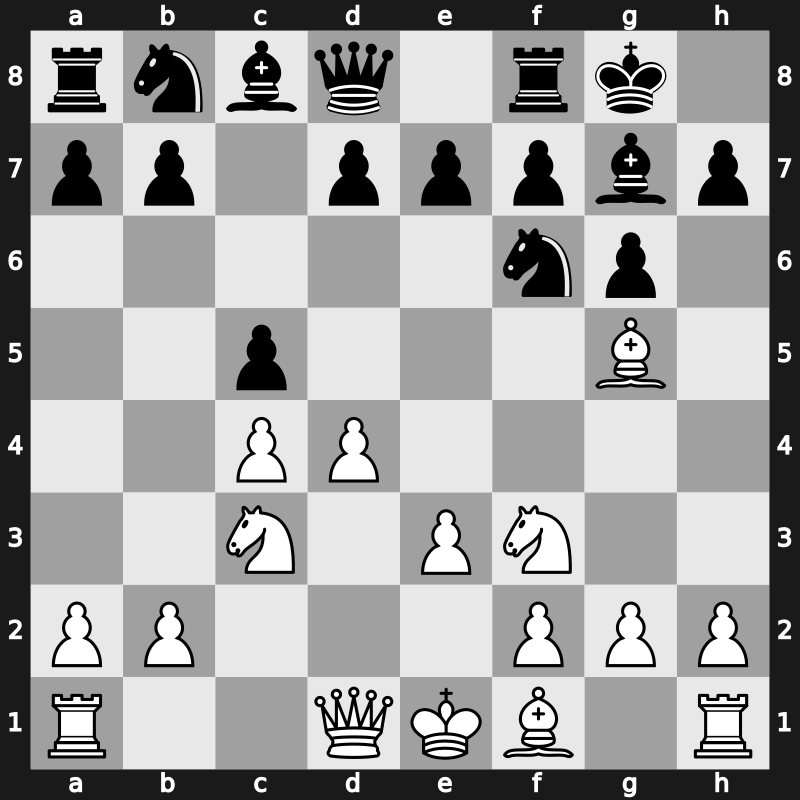 E61t - 3…Bg7 4.Nf3 O-O 5.Bg5 c5 6.e3 - Smyslov System [-0.11]