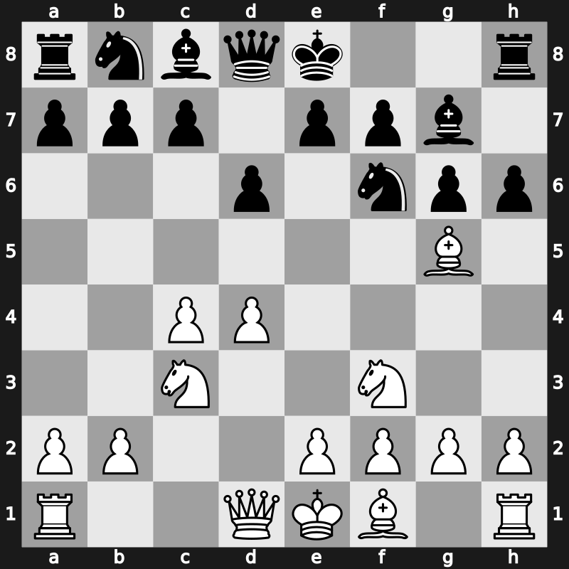 E61j - 3…Bg7 4.Nf3 d6 5.Bg5 h6 - Smyslov System [+0.17]