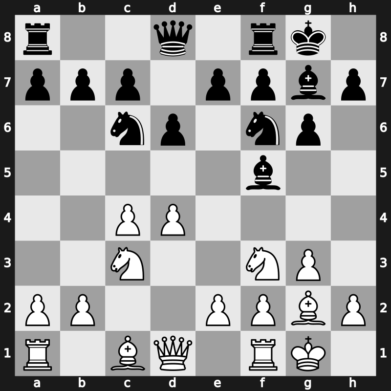 E62p - 5…O-O 6.Bg2 Nc6 7.O-O Bf5 - Fianchetto Spassky Variation [+0.73]