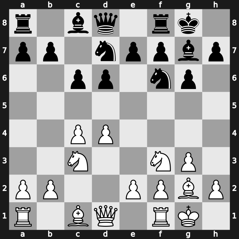 E67c - 7.O-O c6 - Fianchetto with 6…Nd7 7.O-O c6 (1924)