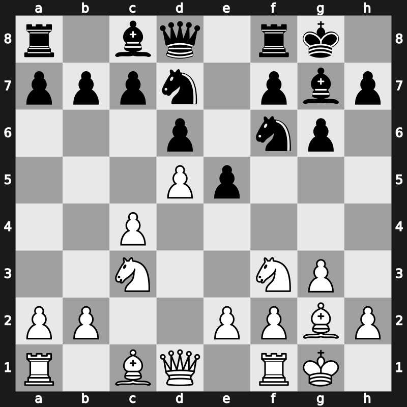 E67e - 7.O-O e5 8.d5 - Fianchetto, Classical (1923)