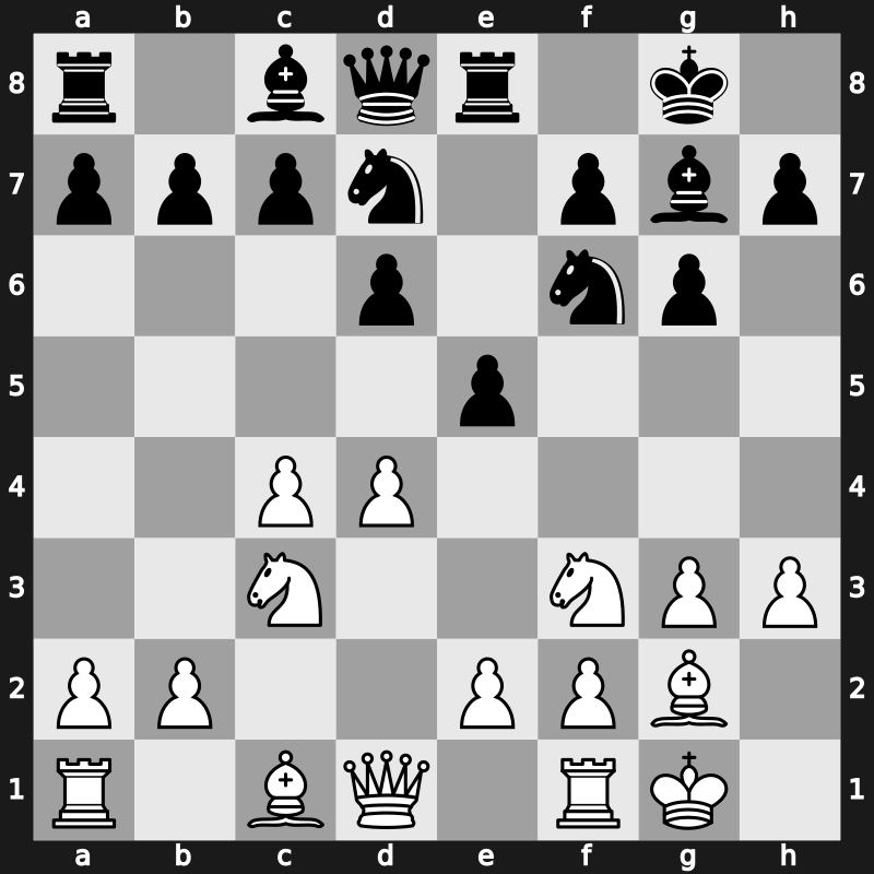 E67k - 7.O-O e5 8.h3 Re8 - Fianchetto Classical [+0.55]