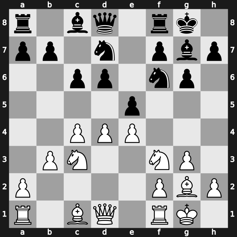 E68l - 8…c6 9.b3 - Fianchetto Classical [+0.49]