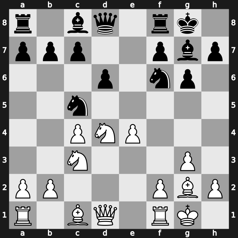 E68d - 8…exd4 9.Nxd4 Nc5 - Fianchetto Classical [+0.64]