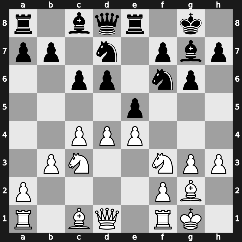 E69p - 9…Re8 10.b3 - Fianchetto Classical [+0.51]