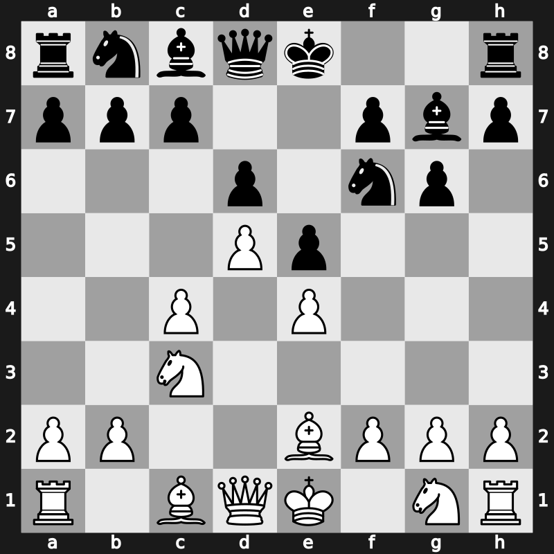 E73d - 5…e5 6.d5 [+0.55]